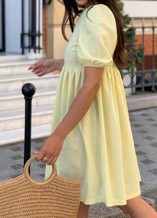 Плаття жіноче жовте коротке платье женское желтое короткое осенние весенние летние осіннє весняне літнє3 фото