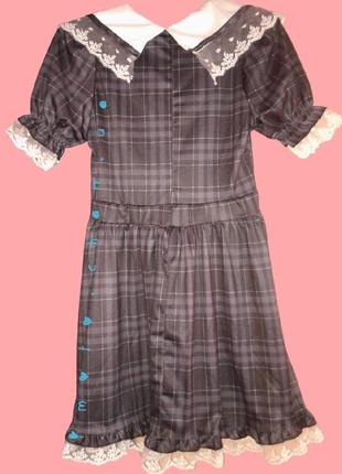 Японское платье лолита babydoll бейбидолл долл с кружевом рюшами с в клетку клетчатое бантиком9 фото