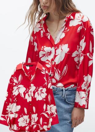 Сатинова яскрава блуза 🔥3 фото
