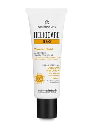 Солнцезащитный минеральный крем-флюид spf50 для чувствительной кожи heliocare, 5 мл