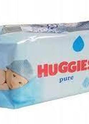 Вологі серветки для дітей huggies pure 56 шт