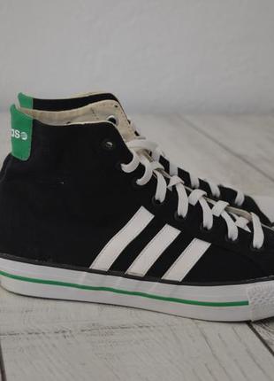 Adidas мужские высокие кроссовки черно белого цвета оригинал 44.5 размер