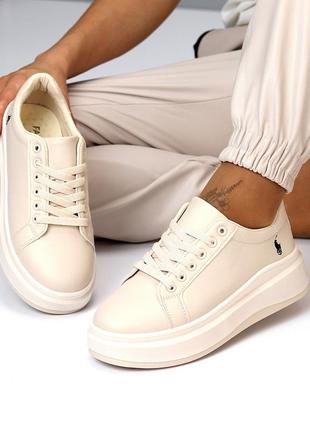 Кеды в стиле ralph lauren женские на утолщенной платформе, кроссовки