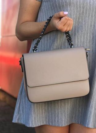 Кожаный клатч женский италия натуральная кожа люкс качество тауп ts000059