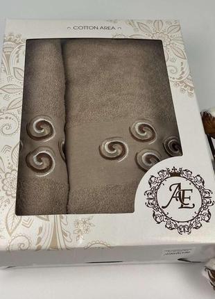 Набір махрових рушників 2шт ае model №73