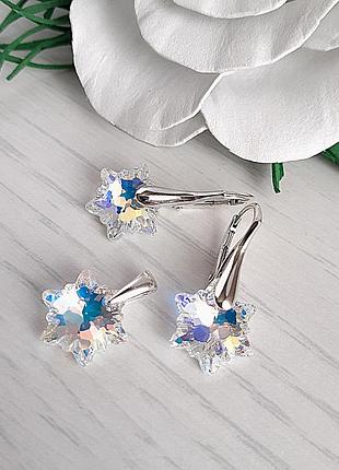 Серьги swarovski и кулон сваровски