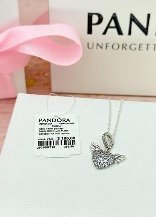 Серебряное ожерелье кулон подвеска колье крылья ангелика пандора pandora4 фото