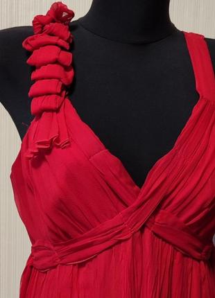Красное платье в пол длинное шелковое3 фото