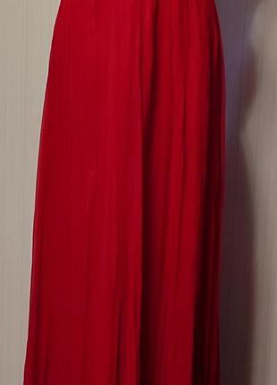 Красное платье в пол длинное шелковое4 фото