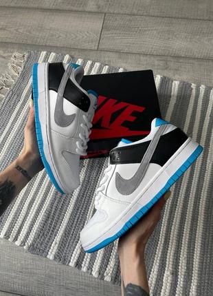 Nike sb dunk low neutral grey laser blue мужские кроссовки