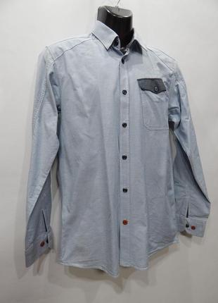 Мужская джинсовая рубашка с длинным рукавом j&j core р.48 010др (только в указанном...