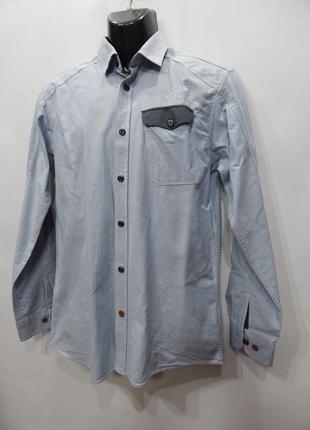 Мужская джинсовая рубашка с длинным рукавом j&j core р.48 010др (только в указанном размере, только 13 фото