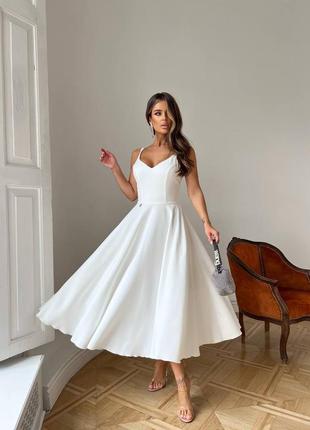 Коктейльна сукня на бретелях міді коктейльное платье на бретелях миди