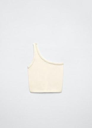 Zara асимметричный бесшовный топ на бретели, майка, футболка3 фото