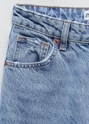 Летние джинсы с высокой посадкой и прямыми штанинами zara9 фото