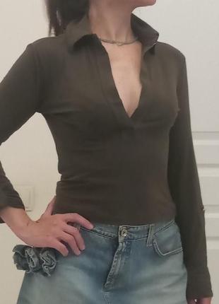 Трикотажная блуза- рубашка  versace