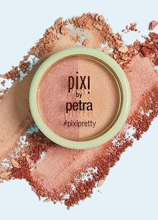 Хайлатер-румяна pixi beauty beauty blush duo in peach honey4 фото