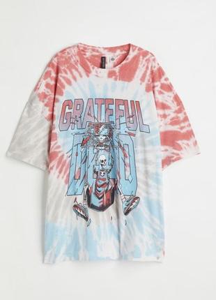 Футболка grateful dead tie dye oversized от h&m2 фото