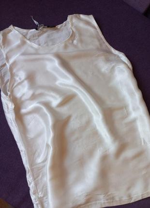 😍 новая! шикарная  жемчужная блуза майка шелковая xl premium4 фото