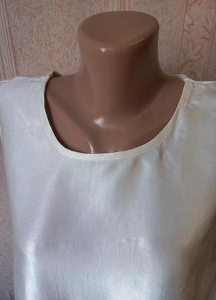 😍 новая! шикарная  жемчужная блуза майка шелковая xl premium7 фото