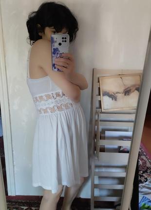 Белое легкое сарафан платье4 фото