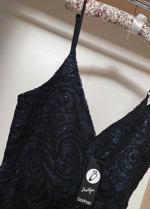 Сексуальное кружевное мини платье комбинация расшитое пайетками2 фото