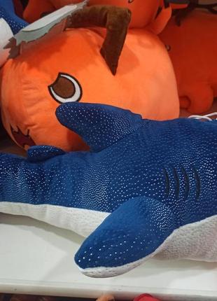 Мягкая игрушка темно синяя акула блестящая  «акула брюс» 50 см10 фото