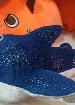 Мягкая игрушка темно синяя акула блестящая  «акула брюс» 50 см7 фото