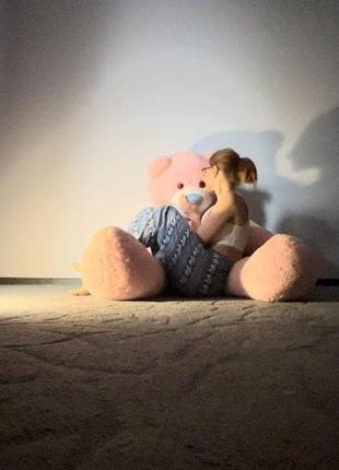 Плюшевый медведь розовый2 фото