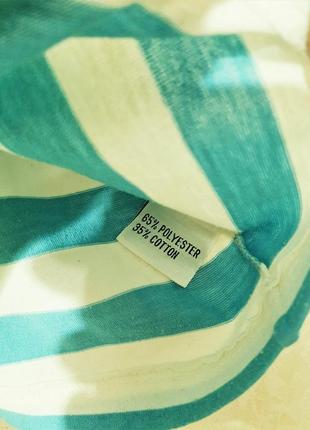 Летняя кофточка трикотажная в полоску голубая белая прямая футболка женская короткие рукава большой6 фото