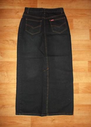 Распродажа юбка классика прямая удлиненная джинс синий р. l - flashlichts2 фото