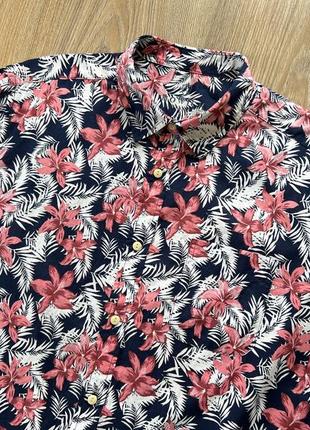 Мужская хлопковая рубашка гавайка с тропическим принтом house of fraser4 фото