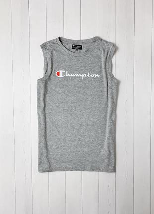 Мужская серая спортивная хлопковая майка футболка champion чемпион. размер l xl1 фото