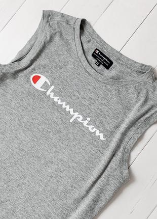 Мужская серая спортивная хлопковая майка футболка champion чемпион. размер l xl4 фото