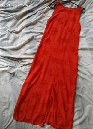 🍀 алый сарафан платье в пол2 фото