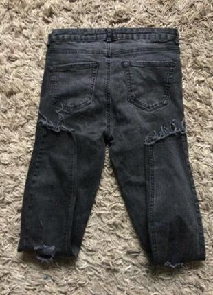 Крутые джинсы-скини высокая посадка с дырками7 фото