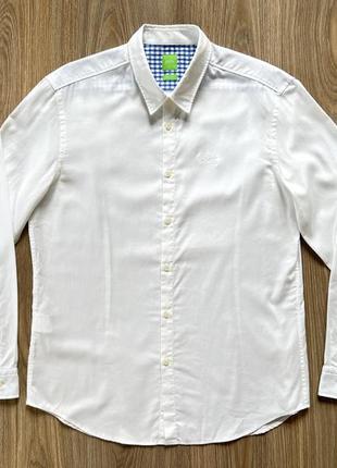 Мужская белая классическая рубашка hugo boss regular fit2 фото