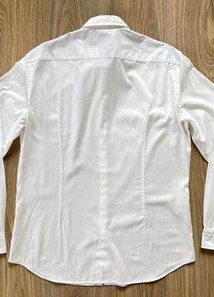 Мужская белая классическая рубашка hugo boss regular fit3 фото