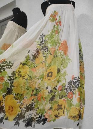Легкое невесомое платье из шифона в цветы сток новая макси sing &amp; smile бренд этно бохо2 фото