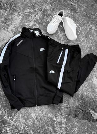 Мужской спортивный костюм nike в черном цвете, стильный и удобный костюм на каждый день