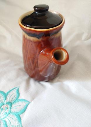 Чайничок кофейник керамика майолики, васильковская майолика6 фото
