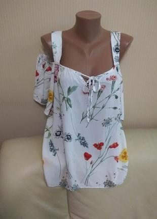 Блуза рубашка футбока вискоза открытые плечи