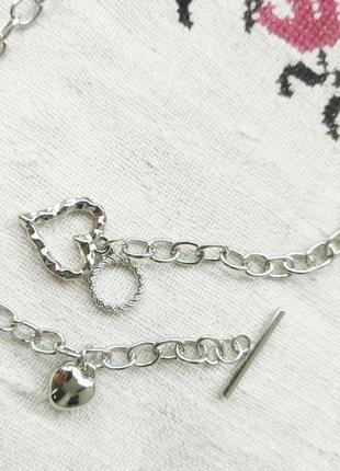Цепь подвеска в стиле панк рок серебристая подвеска чокер ожерелье под серебро3 фото