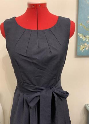 Классические серое платье с поясом h&m