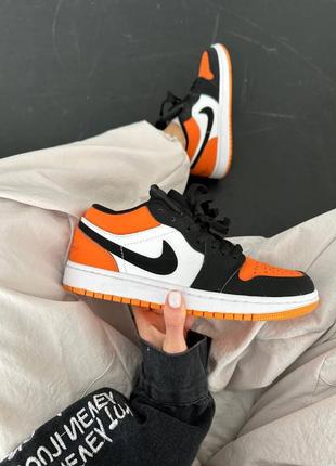 Кросівки nike air jordan 1 low white black orange