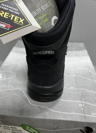 Lowa renegade gtx mid gore-tex 310945 0998 deep black чоловічі туристичні черевики, розмір 44.5 нові!!!5 фото