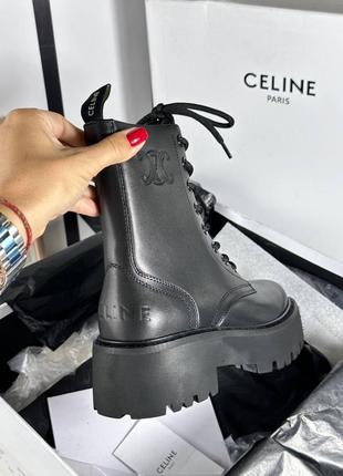 Черевики ботинки женские черные демисезонные осенние кожаные брендовые в стиле селин celine6 фото