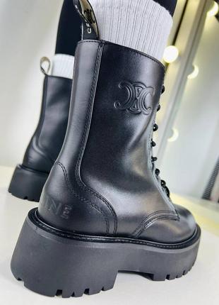 Черевики ботинки женские черные демисезонные осенние кожаные брендовые в стиле селин celine3 фото