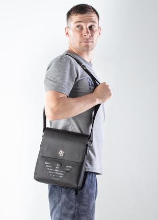 Мужская сумка через плечо эко кожа5 фото