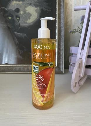 Поживно-відновлювальний гель для обличчя і тіла eveline cosmetics 99% natural mango, 400 мл